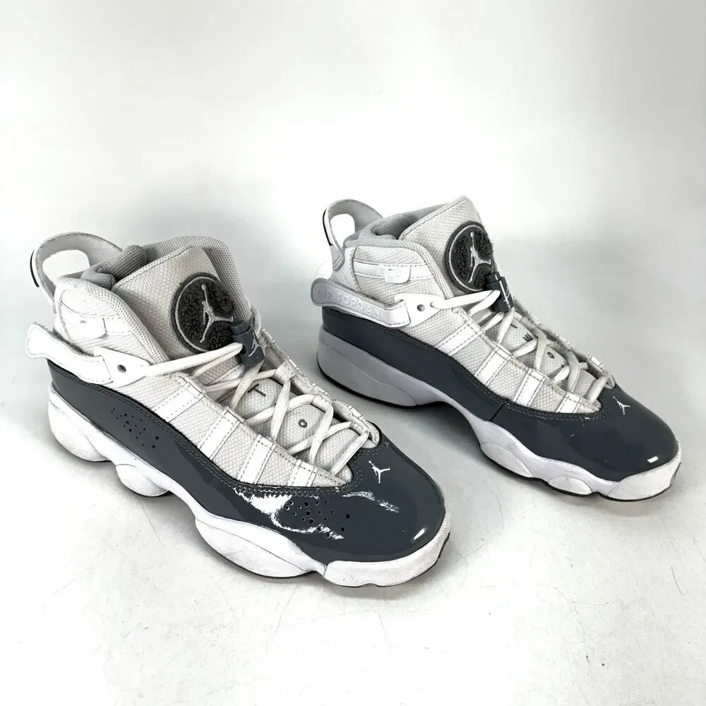 Nike Air Jordan 6 Rings White/Cool Grey Size Big Kids 5Y=Woman's 6.5 323419-121